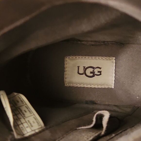 Ugg Women's Taupe Brown Moto-Style Ankle Boots w/ Side Zippers Size 9 - Picture 10 of 11